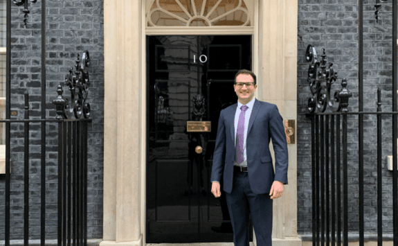 Oliver Reeves outside 10 Downing Street